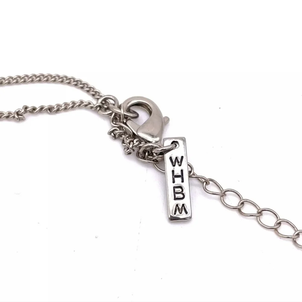 White House Black Market Tassel Charm Crystal Long Necklace